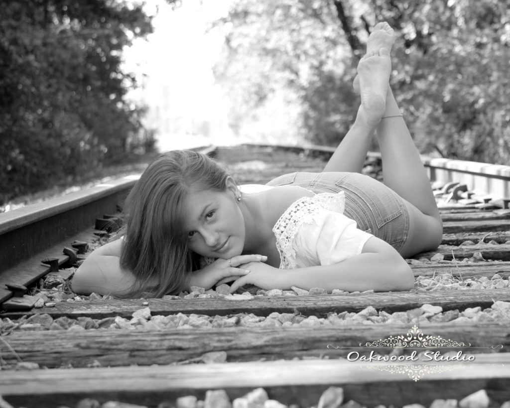 High School Senior Photography on railroad track